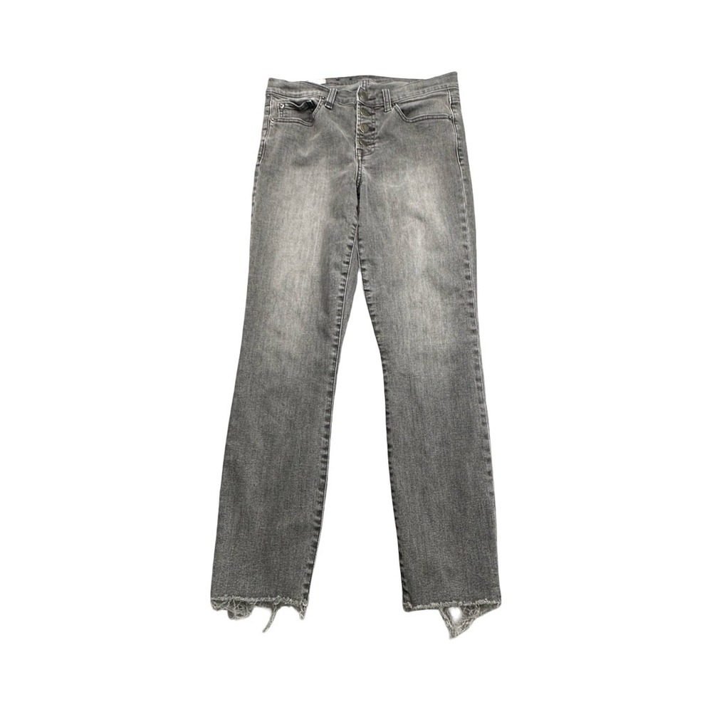Gap Jeans Womens 29/8R Gray True Skinny Mid Rise‎ Button Fly Raw Step Hem Denim